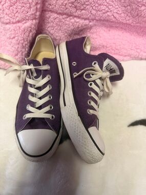 Converse Purple Low Top Sneakers with White Accents